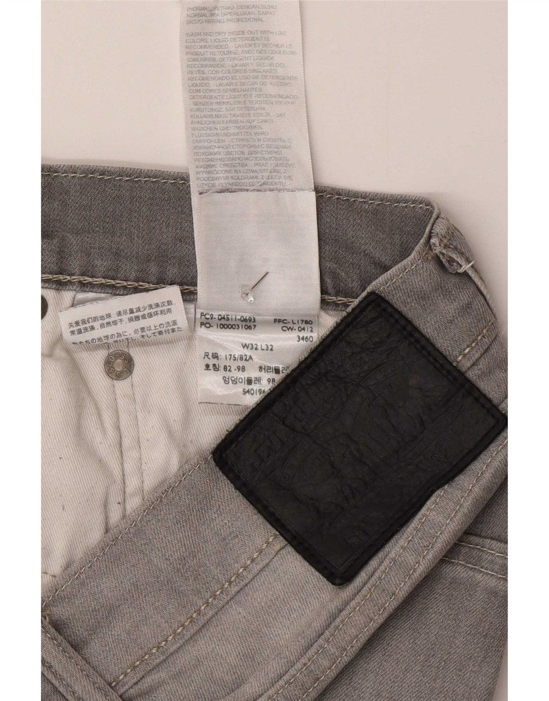 Levi's Uomo 511 Slim Jeans W32 L32 Cotone Grigio