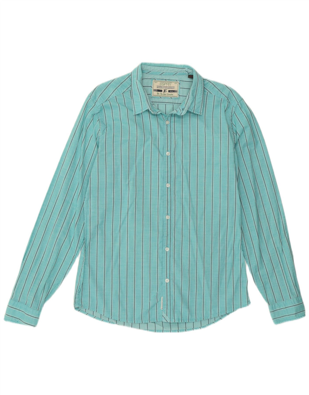 Camicia da uomo slim fit ESPRIT gessato medio turchese