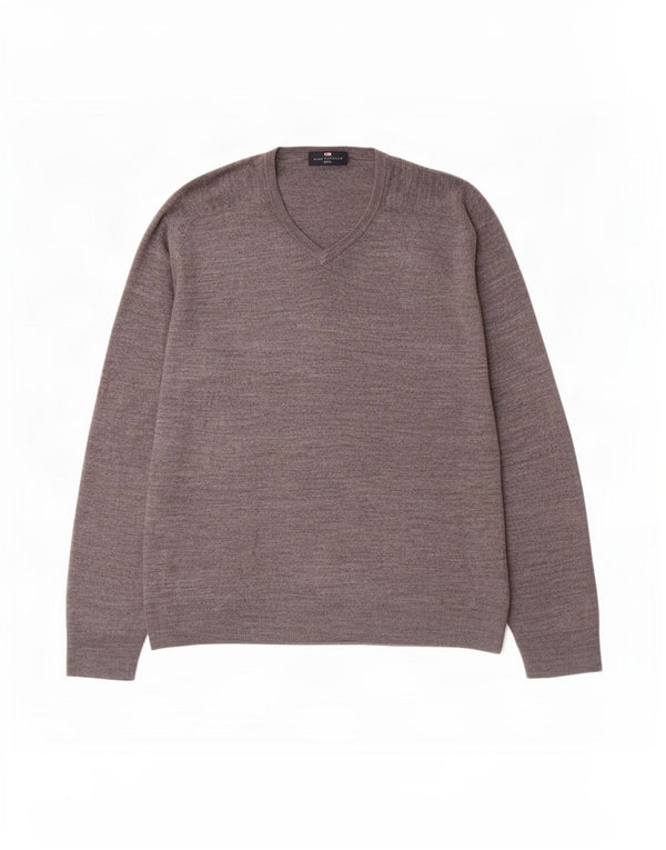 Maglione da uomo con scollo a V blu Harbour Marks & Spencer in acrilico grigio medio