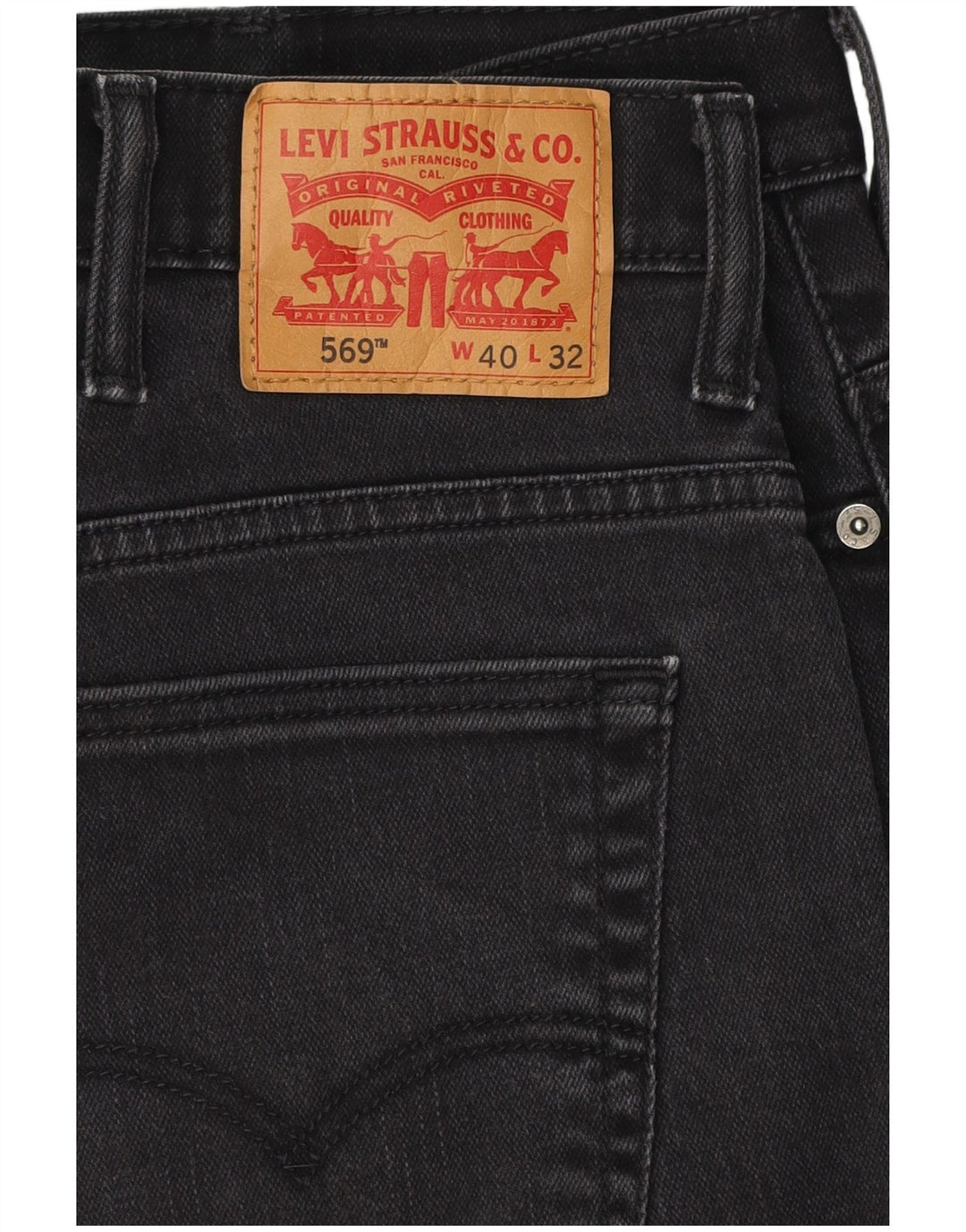 LEVI'S Jeans dritti da uomo 569 W40 L30 cotone nero