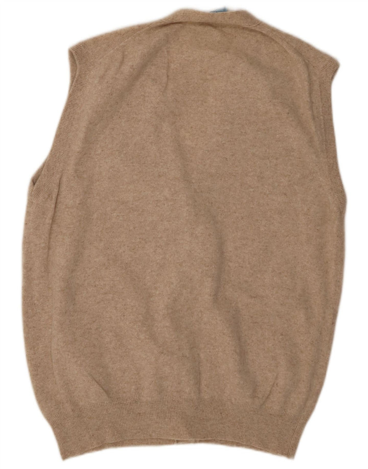 Maglione Cardigan Senza Maniche Donna BLUMARINE IT 46 Large Beige Lana