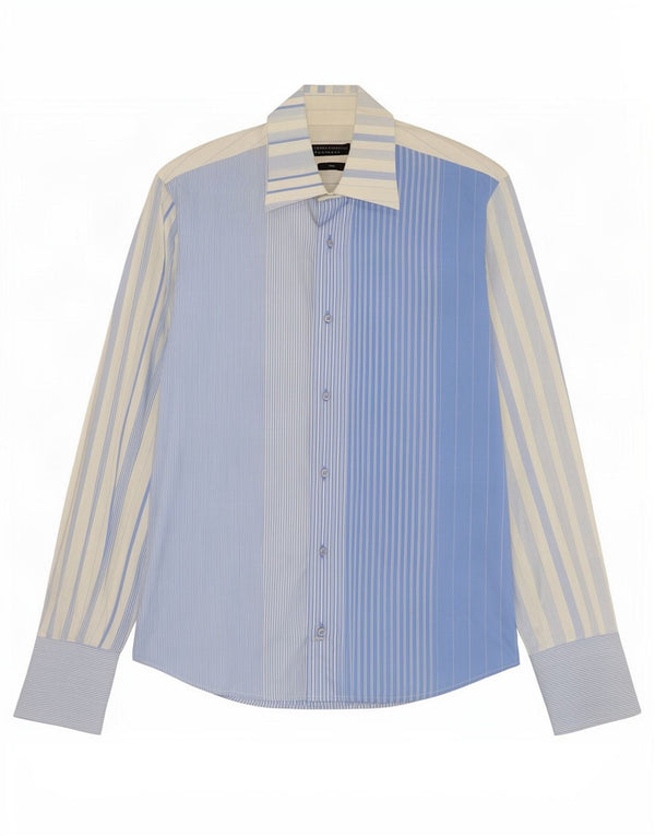 Harris&Harold Mens Shirt Size 41 16 Large Blue Striped Cotton