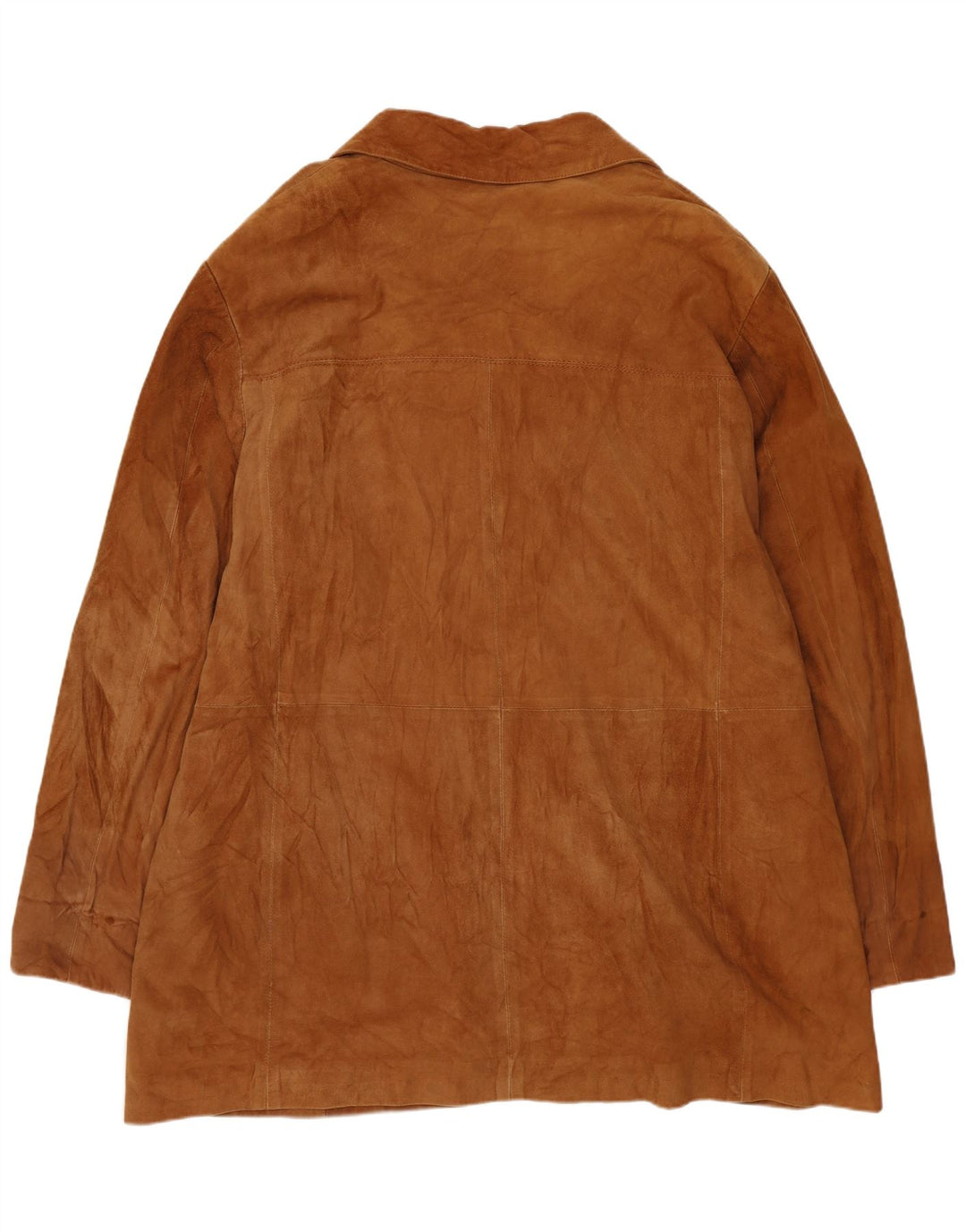 Soprabito in pelle scamosciata da donna VINTAGE UK 20 2XL Pelle beige