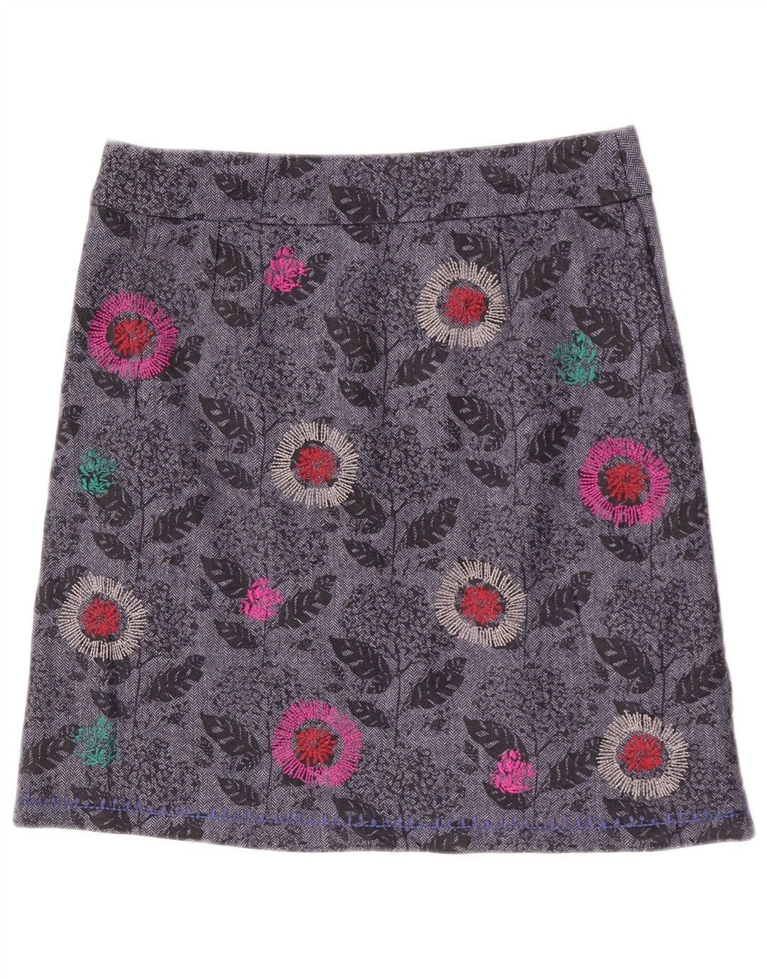 Gonna dritta da donna White Stuff UK 12 Media W31 Poliestere floreale grigio