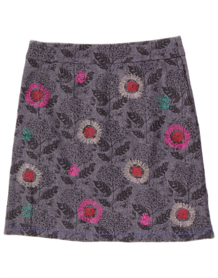 Gonna dritta da donna White Stuff UK 12 Media W31 Poliestere floreale grigio