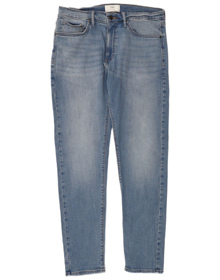 Jeans slim da uomo Marks & Spencer W32 L31 cotone blu
