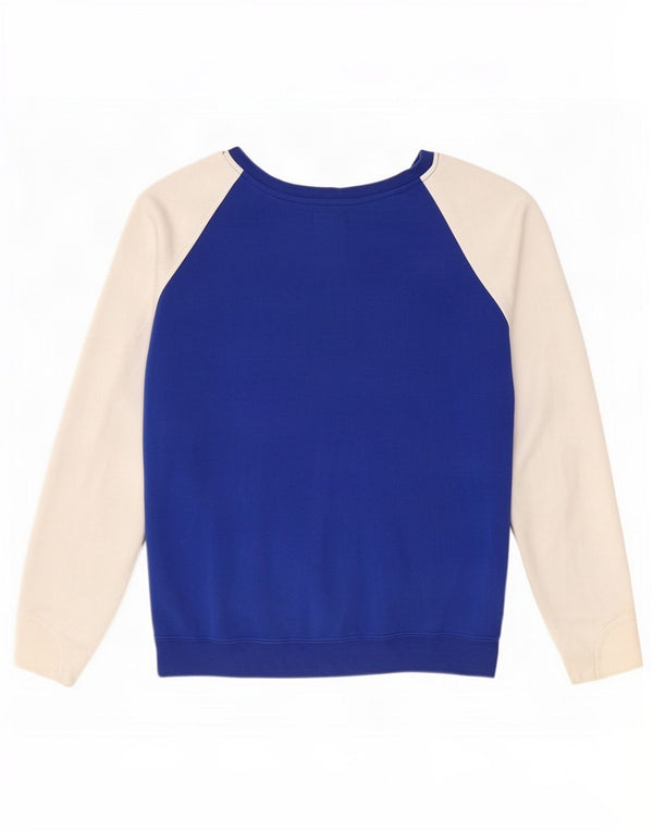 Felpa grafica da donna Adidas Jumper UK 10 Small Blue Colourblock