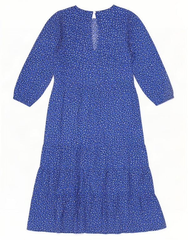 Abito a strati con maniche a 3/4 Zara da donna UK 10 piccolo blu maculato