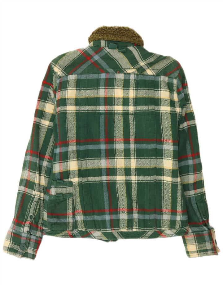 Giacca pratica da donna SUPERDRY UK 12 Cotone a quadri verde medio