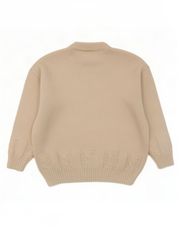 Maglione vintage da uomo con collo alto e maglione grande in lana bianca