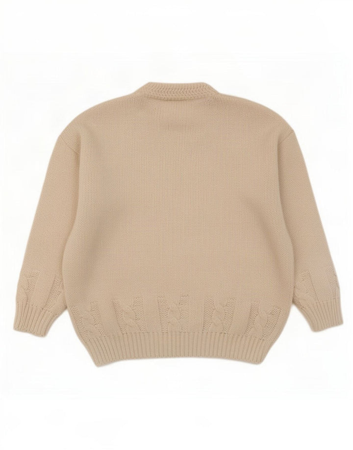 Maglione vintage da uomo con collo alto e maglione grande in lana bianca