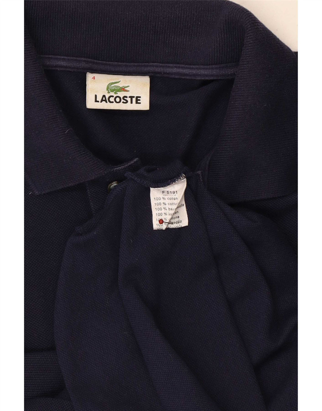 Polo da uomo a maniche lunghe Lacoste taglia 4 cotone medio blu navy