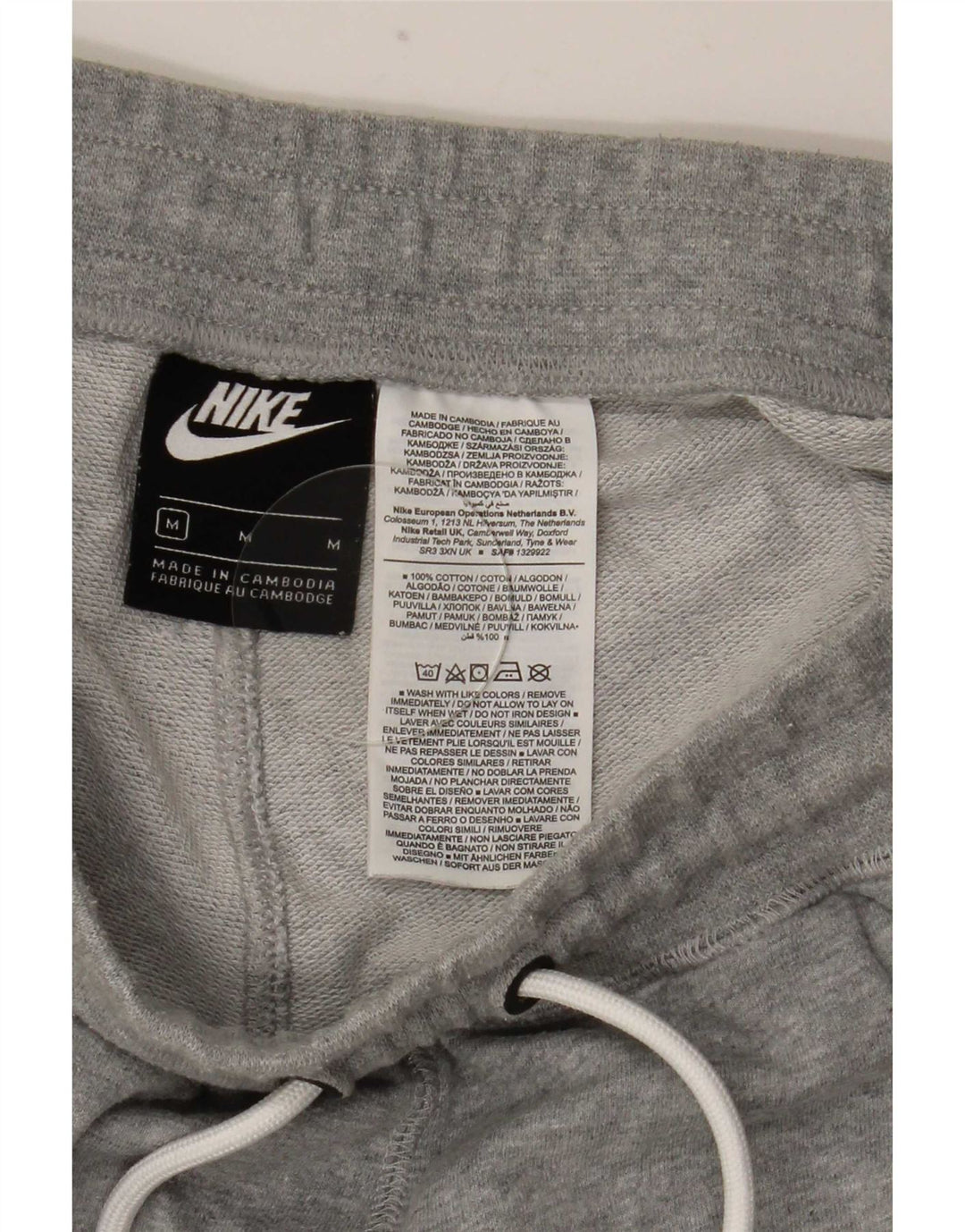 Pantaloncini sportivi con grafica Nike da uomo in cotone chiazzato grigio medio
