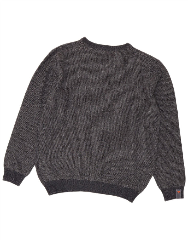 Maglione da uomo con scollo a V Avirex grande in viscosa grigia