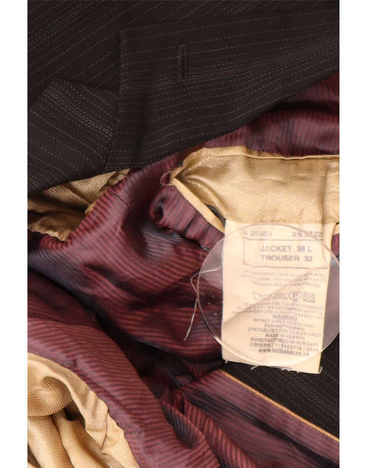 Giacca blazer da uomo a 2 bottoni Ted Baker UK 38 lana vergine a righe nere medie
