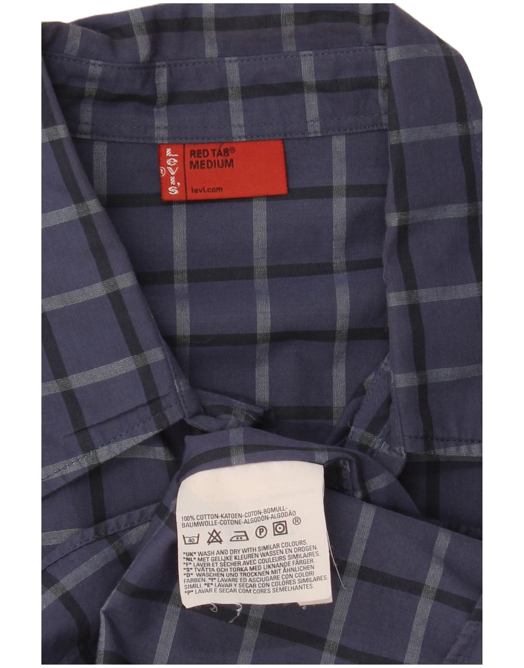 Camicia da uomo Levi's in cotone a quadri blu navy medio