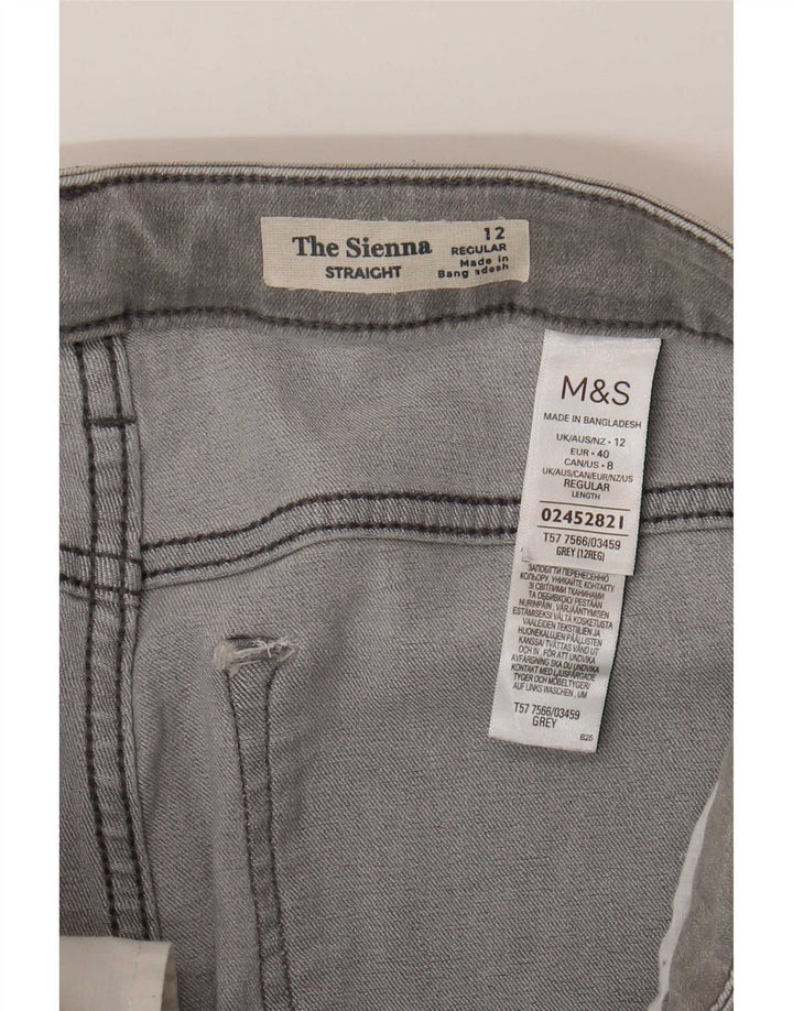 Jeans dritti Marks & Spencer da donna The Sienna UK 12 medio W30 L29 grigio