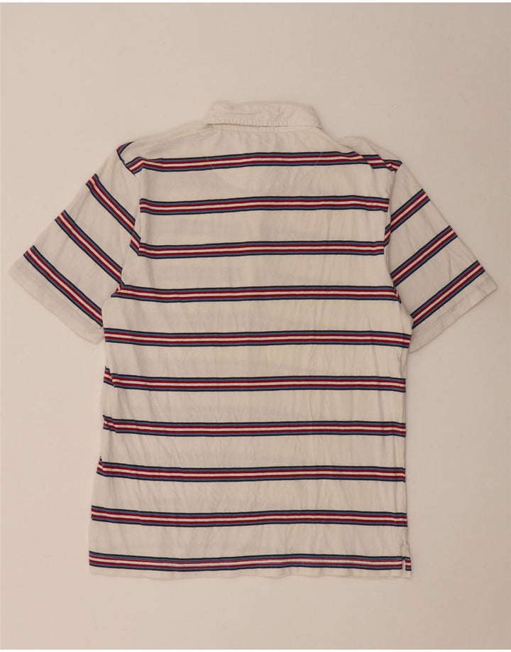 Polo da uomo Vans in cotone a righe bianche medie