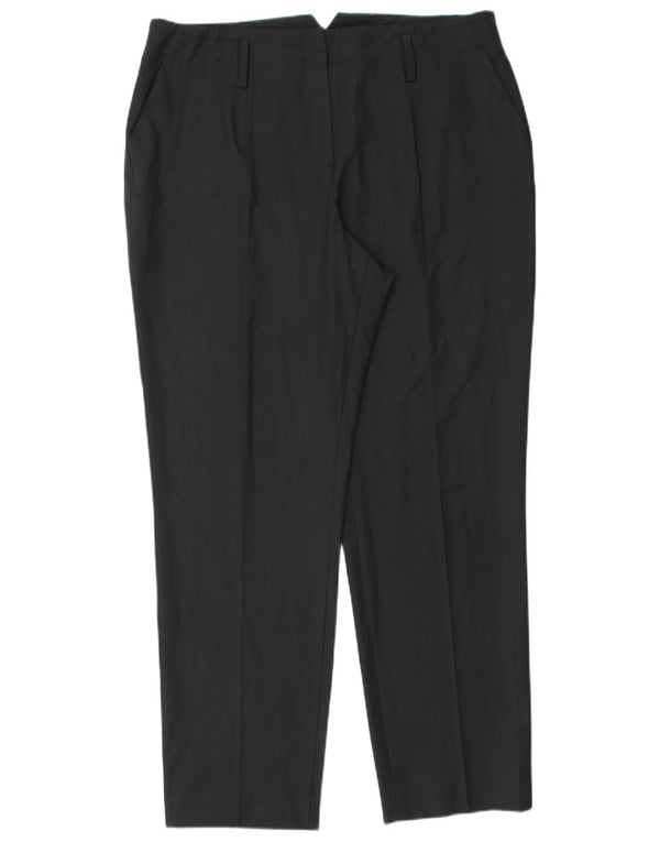 Pantaloni chino affusolati da donna JAEGER UK 16 Large W34 L30 poliestere nero