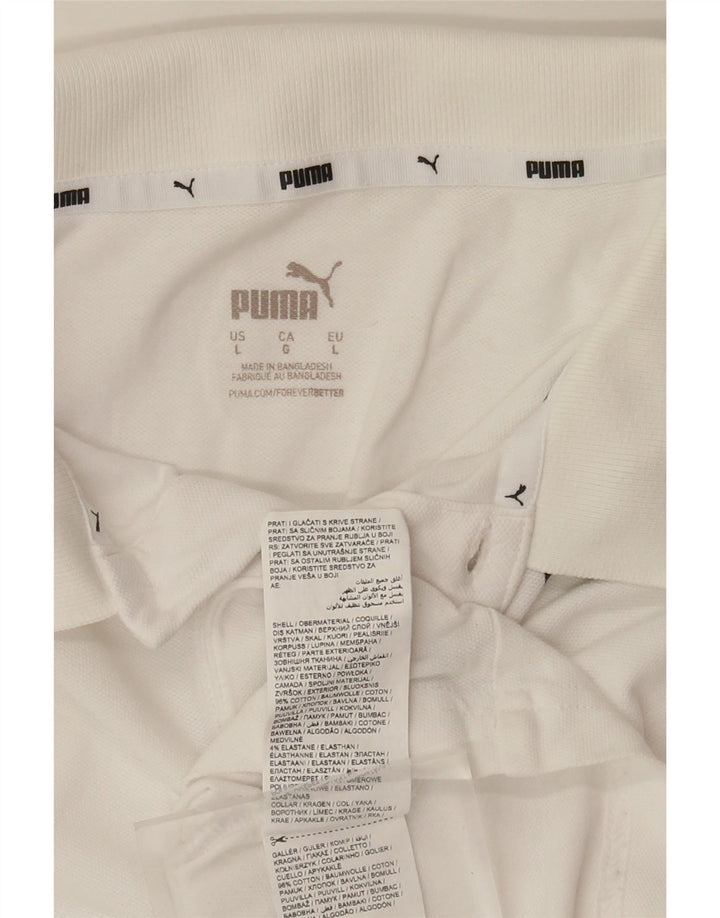 Polo PUMA da uomo grande in cotone bianco