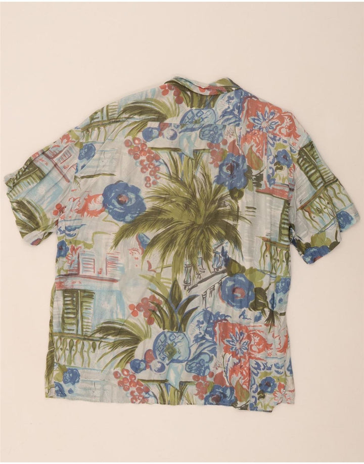 Ciao Camicia da uomo a maniche corte XL in viscosa floreale multicolore