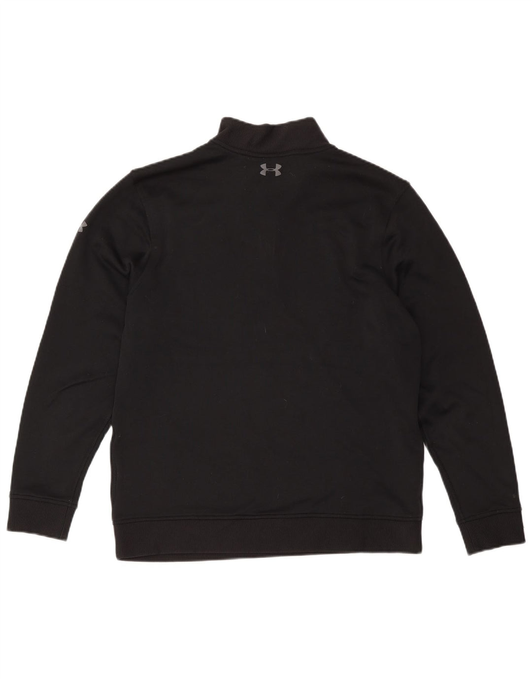 Felpa da uomo Under Armour con collo con zip, maglione medio nero in poliestere