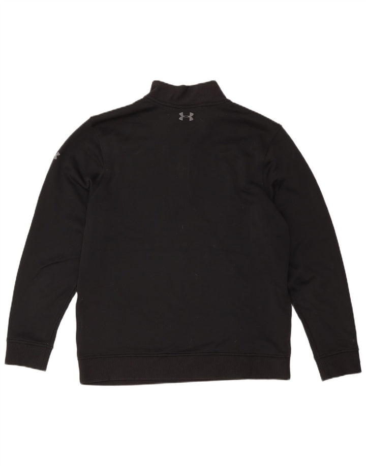 Felpa da uomo Under Armour con collo con zip, maglione medio nero in poliestere