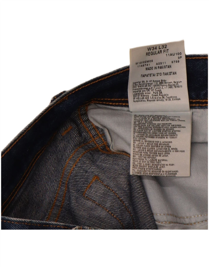 Jeans dritti da uomo Wrangler vestibilità regolare W34 L32 cotone blu