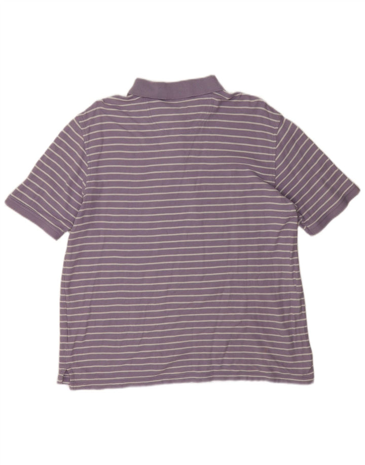 Polo da uomo Izod grande in cotone a righe viola