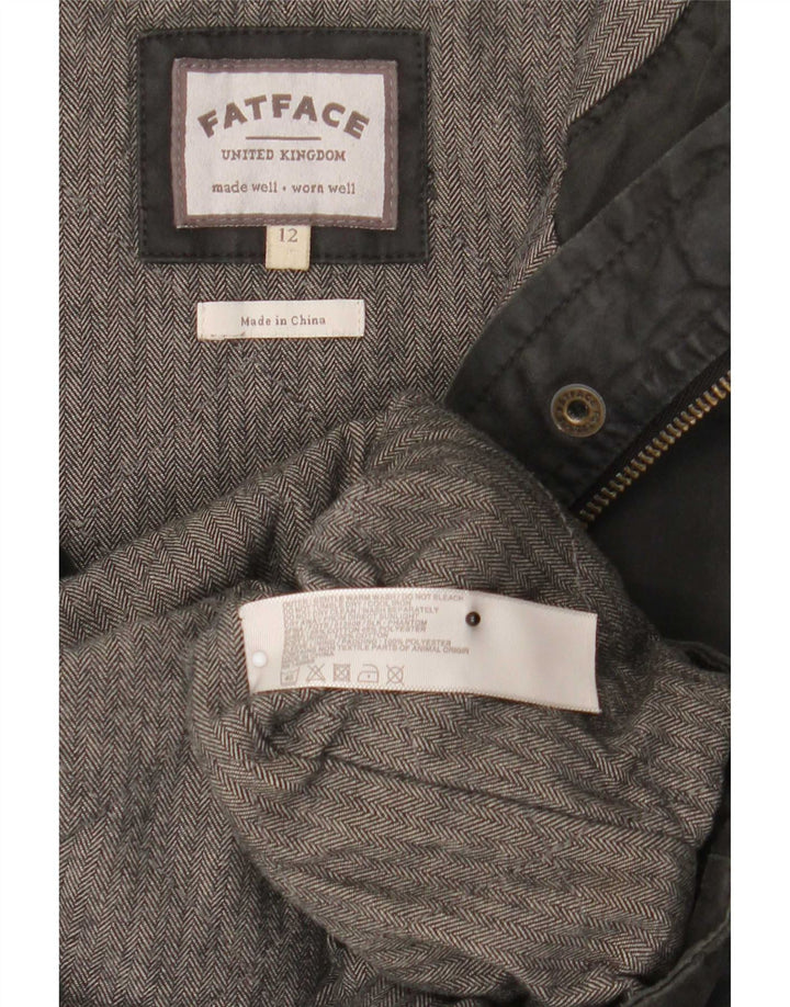 Giacca Parka con cappuccio da donna Fat Face UK 12 Cotone grigio medio