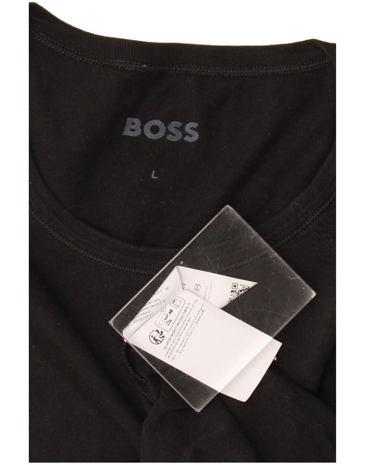 T-shirt da donna HUGO BOSS Top UK 14 grande cotone nero