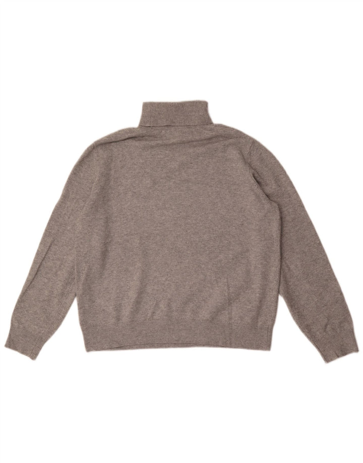 Maglione maglione da uomo Marks & Spencer a collo alto in poliestere grigio medio
