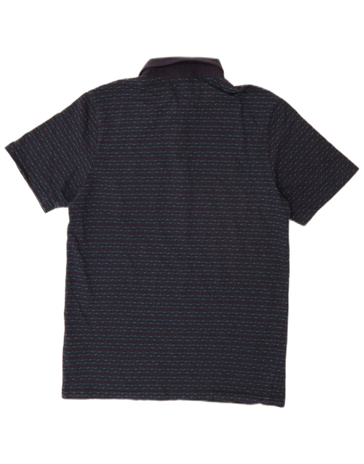 Polo da uomo FARAH in cotone geometrico medio blu navy