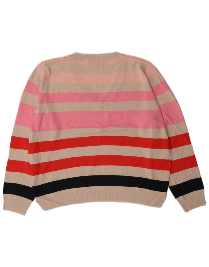 MARKS & SPENCER Maglione da donna con scollo a V UK 14 medio multicolore