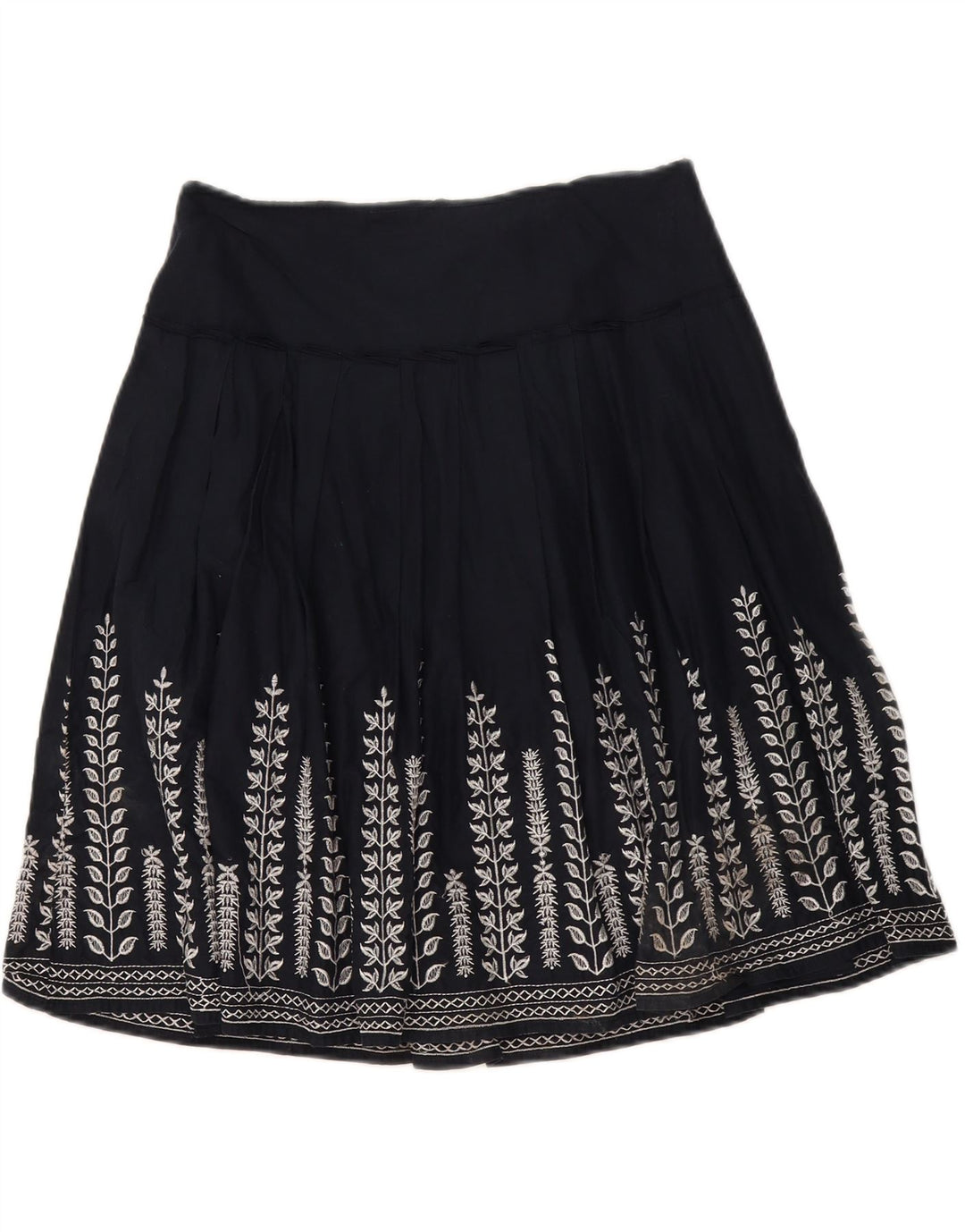 Gonna a trapezio a pieghe da donna Marks & Spencer W30 blu navy medio floreale
