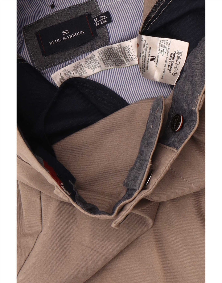 Pantaloni cropped Marks & Spencer da uomo blu Harbour W38 L25 cotone grigio