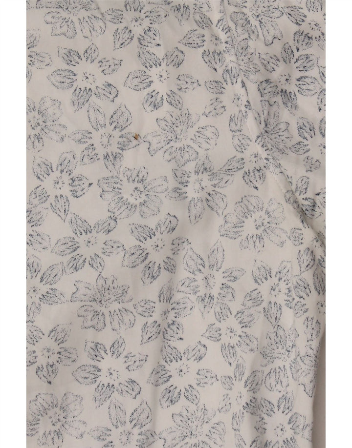 Camicia da uomo Ted Baker taglia 3 cotone floreale bianco medio