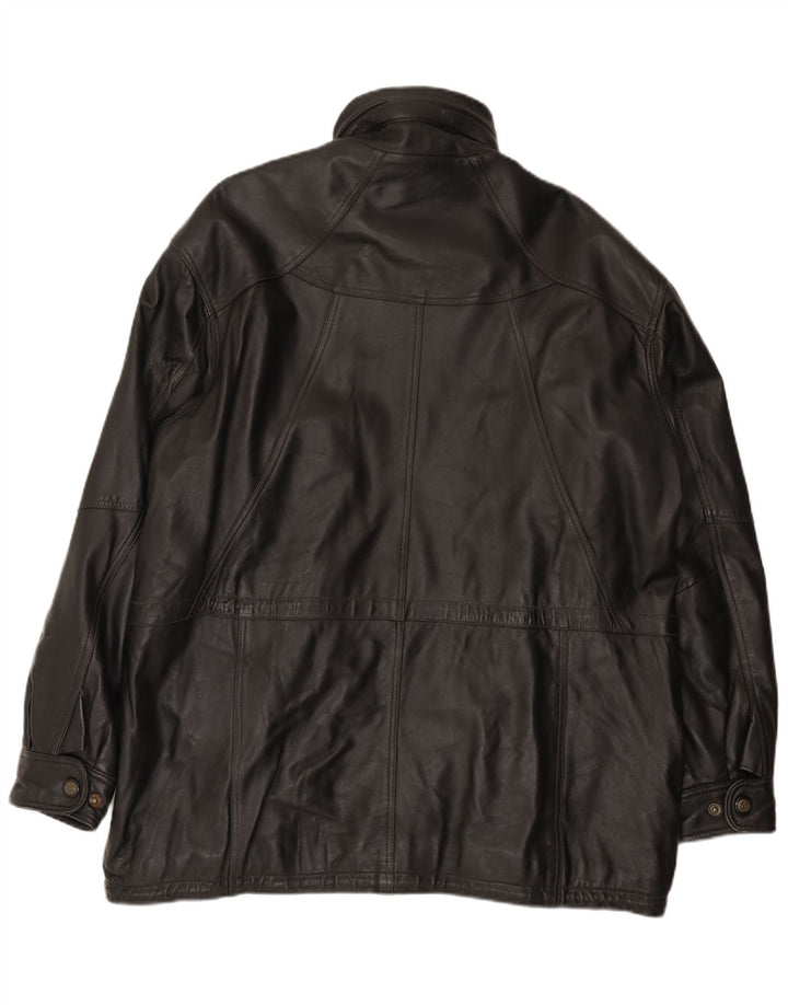 Cappotto in pelle da uomo Shelter Bay UK 42 XL Nero