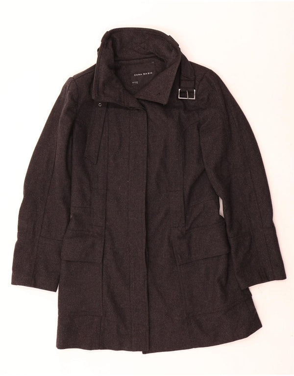 Cappotto Zara da donna UK 14 grande in lana grigia