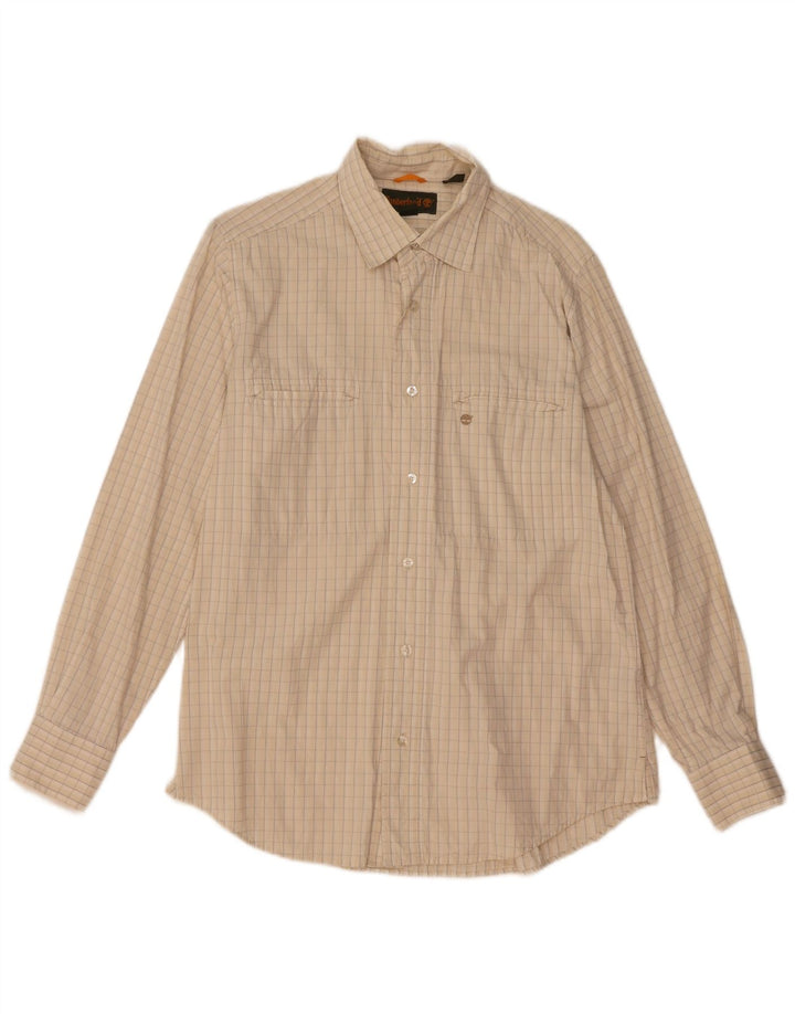 Camicia da uomo Timberland piccola in cotone a quadri beige