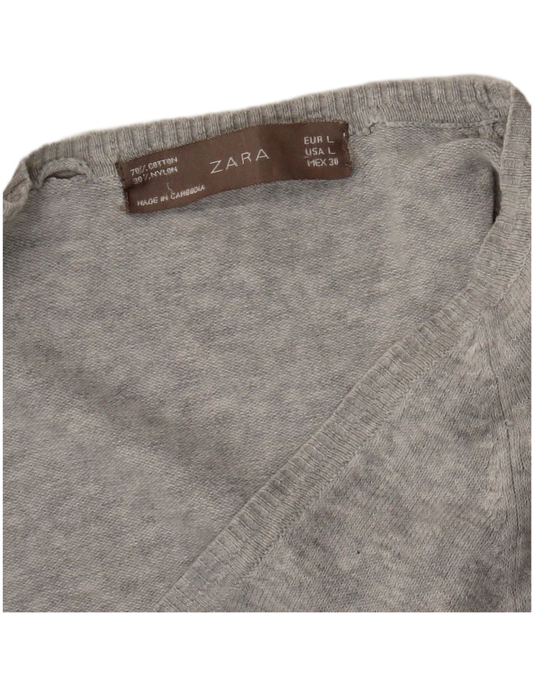 Maglione cardigan da donna Zara UK 14 grande grigio screziato