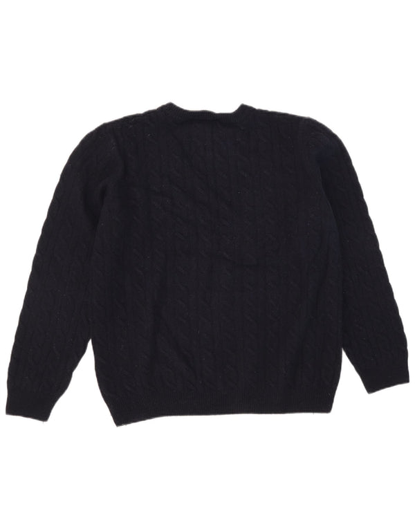 Maglione maglione girocollo da uomo Timberland lana media blu navy