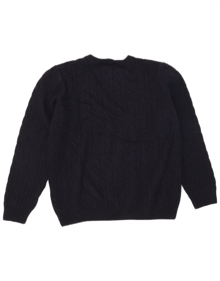 Maglione maglione girocollo da uomo Timberland lana media blu navy