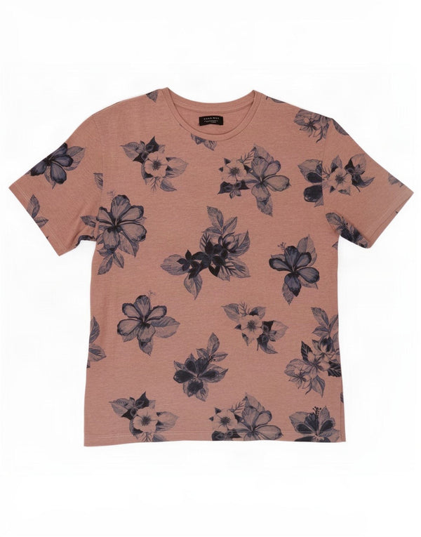 T-shirt grafica da uomo Zara Top rosa medio floreale