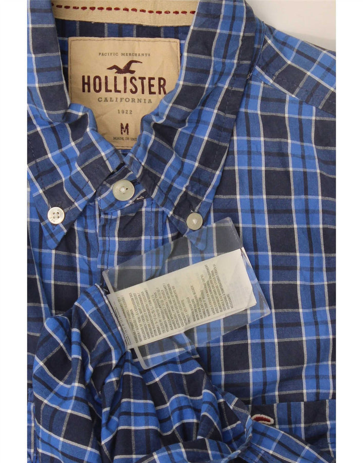 Camicia Hollister da uomo in cotone a quadri blu medio
