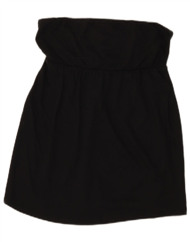Top corto senza spalline da donna Benetton UK 8 piccolo nero