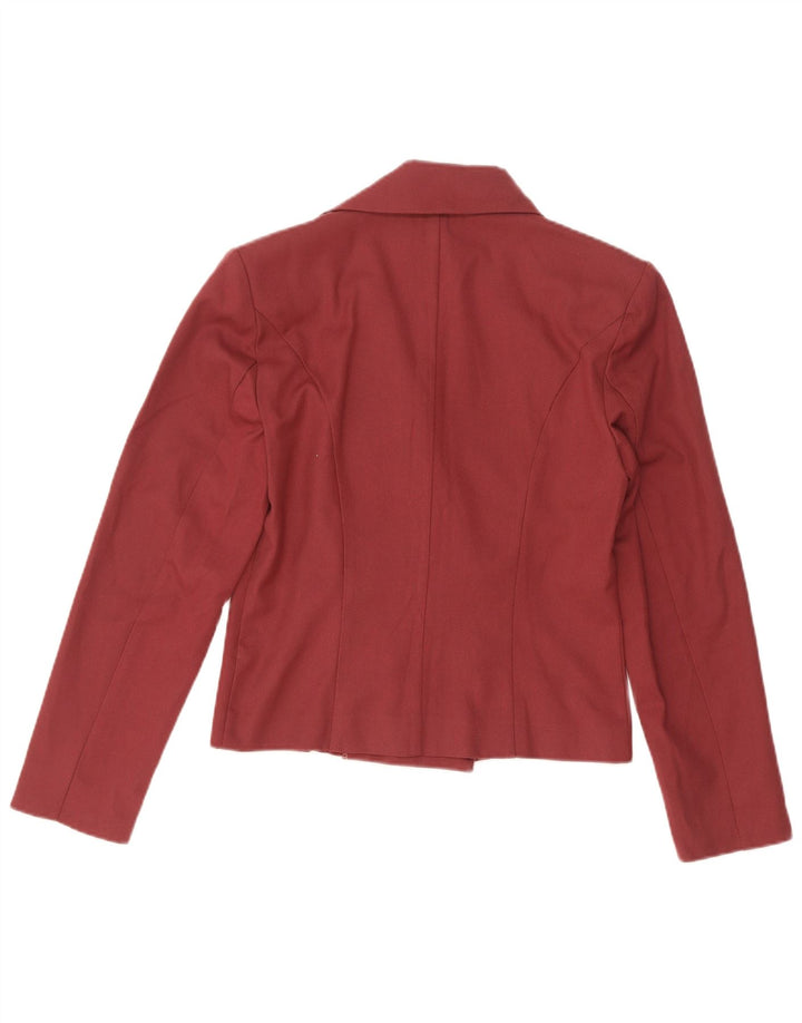 Giacca blazer doppiopetto vintage da donna UK 10 piccola rossa