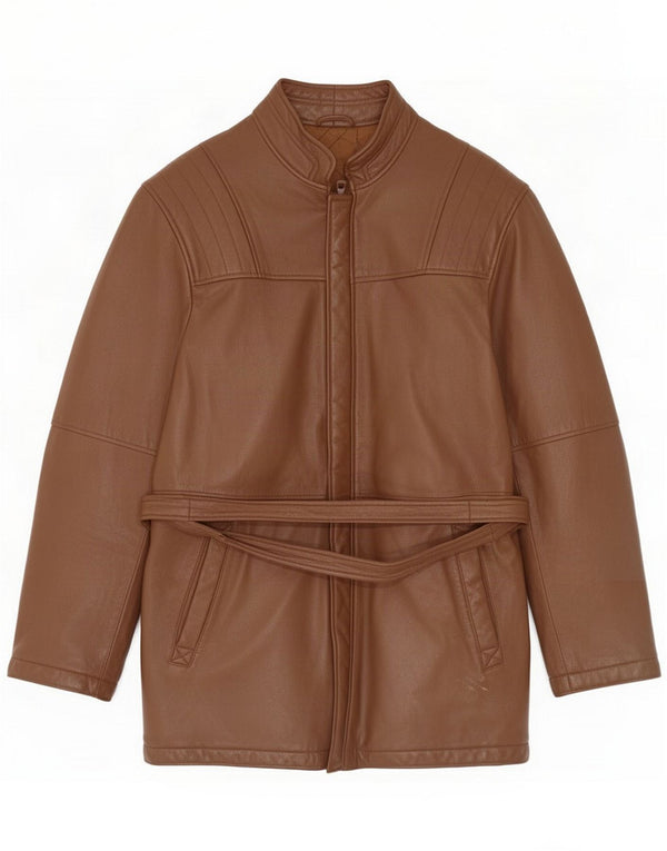 Giacca in pelle da uomo vintage IT 46 Small Marrone