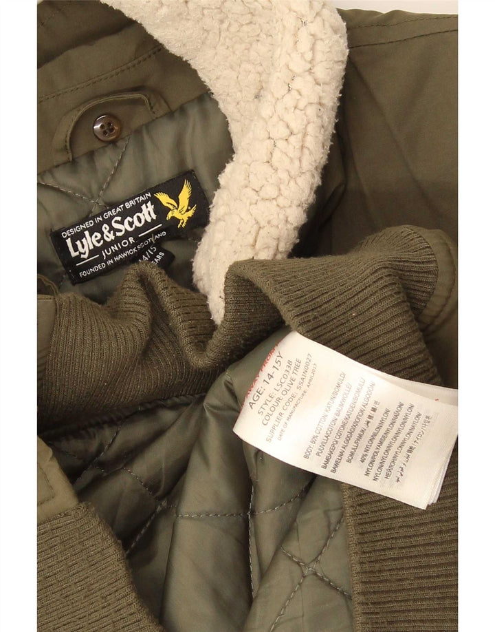 Giubbotto bomber da ragazzo Lyle & Scott 14-15 anni in cotone verde