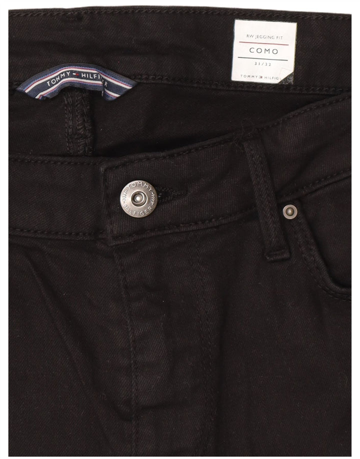 Jeans Jeggings Como da donna Tommy Hilfiger W31 L32 cotone nero
